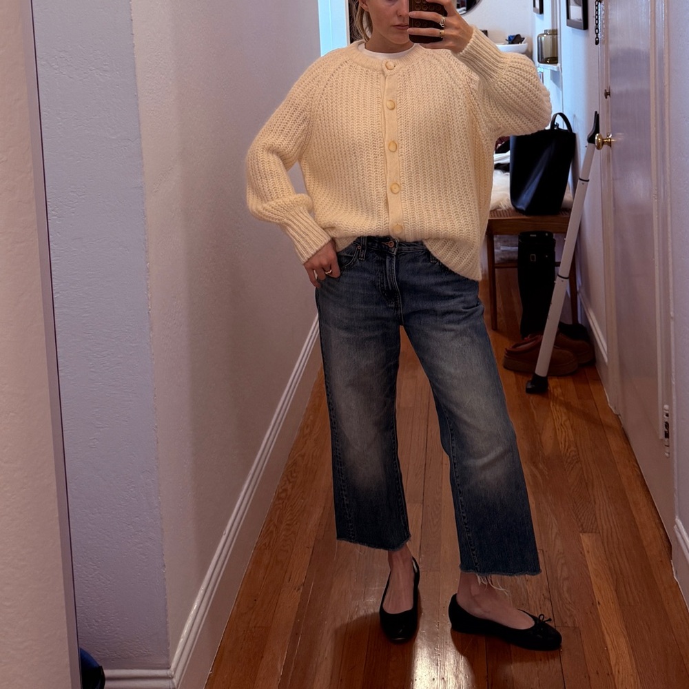 Sezane White Cardigan